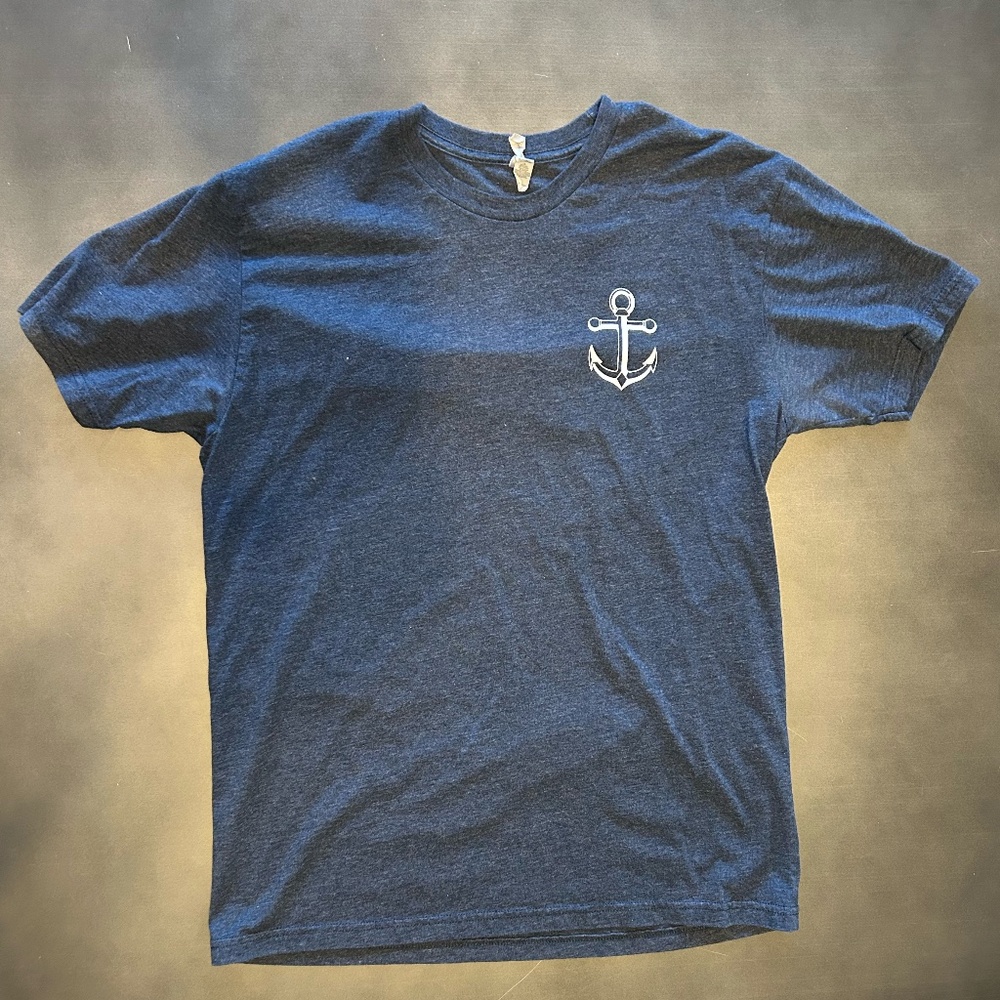 Boathouse Orlando FL Men's Large Americana USA Graphic Anchor Logo Blue T-Shirt